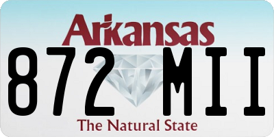 AR license plate 872MII