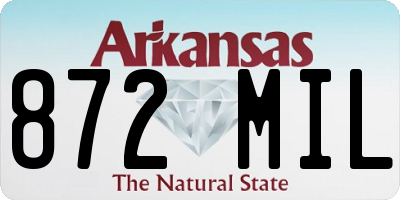 AR license plate 872MIL