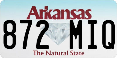 AR license plate 872MIQ