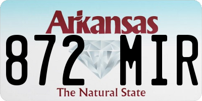 AR license plate 872MIR