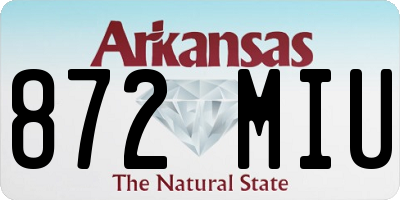 AR license plate 872MIU
