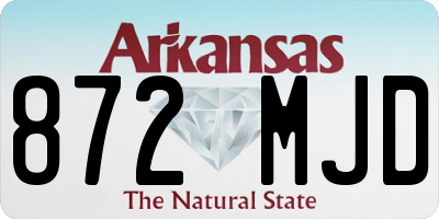 AR license plate 872MJD