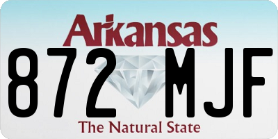 AR license plate 872MJF