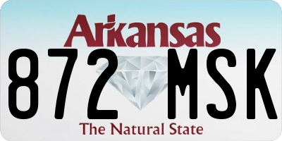 AR license plate 872MSK