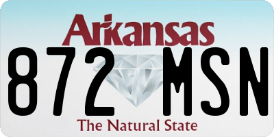 AR license plate 872MSN