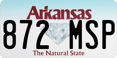AR license plate 872MSP