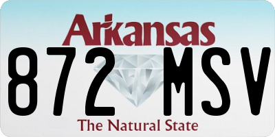 AR license plate 872MSV