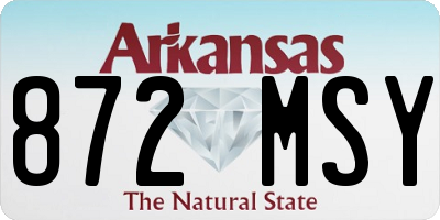 AR license plate 872MSY