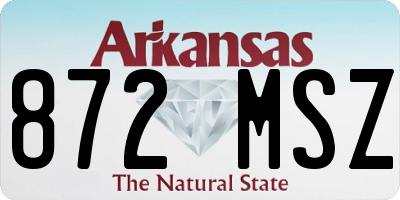 AR license plate 872MSZ