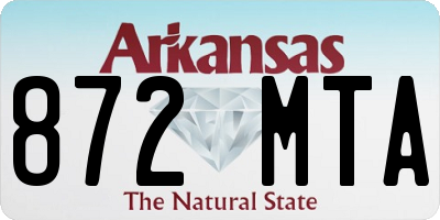 AR license plate 872MTA