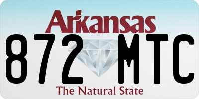 AR license plate 872MTC