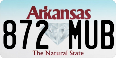 AR license plate 872MUB