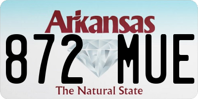AR license plate 872MUE