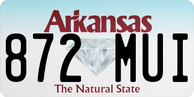 AR license plate 872MUI