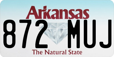 AR license plate 872MUJ