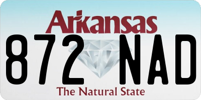 AR license plate 872NAD