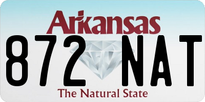 AR license plate 872NAT
