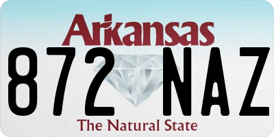 AR license plate 872NAZ
