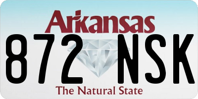 AR license plate 872NSK