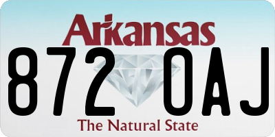 AR license plate 872OAJ