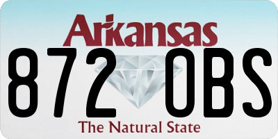 AR license plate 872OBS