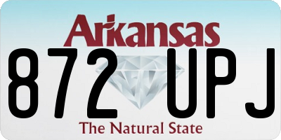 AR license plate 872UPJ