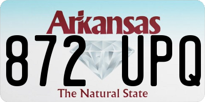AR license plate 872UPQ