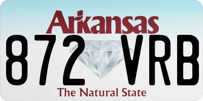 AR license plate 872VRB