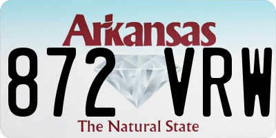 AR license plate 872VRW