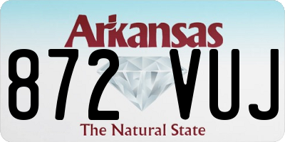 AR license plate 872VUJ