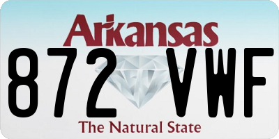 AR license plate 872VWF