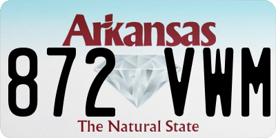 AR license plate 872VWM