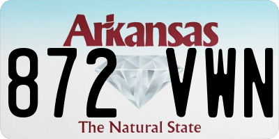 AR license plate 872VWN