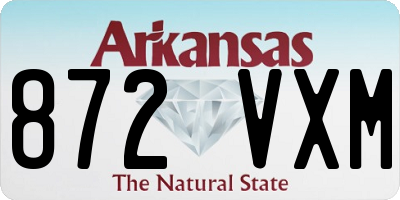 AR license plate 872VXM