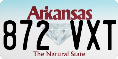 AR license plate 872VXT