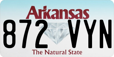 AR license plate 872VYN