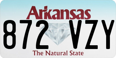 AR license plate 872VZY