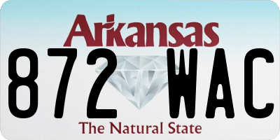 AR license plate 872WAC