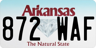 AR license plate 872WAF
