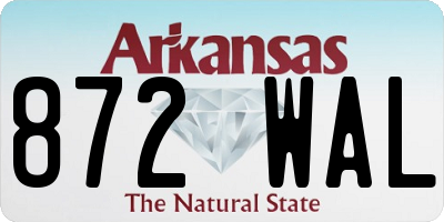 AR license plate 872WAL
