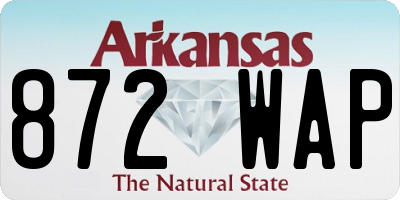 AR license plate 872WAP