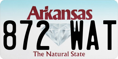 AR license plate 872WAT