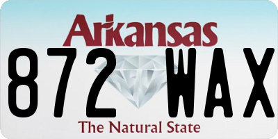 AR license plate 872WAX