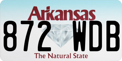 AR license plate 872WDB