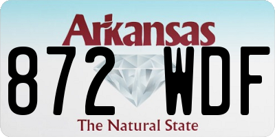 AR license plate 872WDF