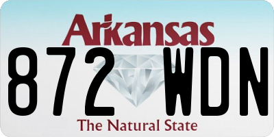 AR license plate 872WDN
