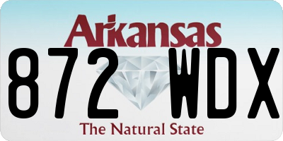 AR license plate 872WDX