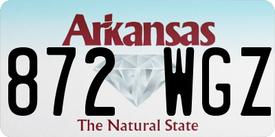 AR license plate 872WGZ