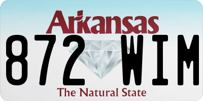 AR license plate 872WIM