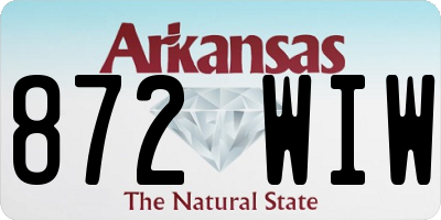 AR license plate 872WIW